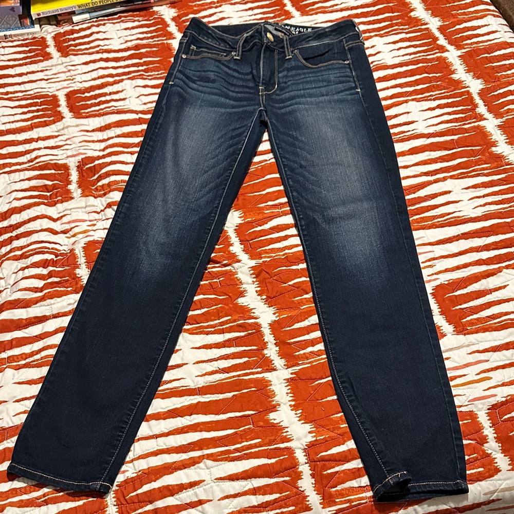 American Eagle Outfitters Dark Blue Straight Leg Jeans